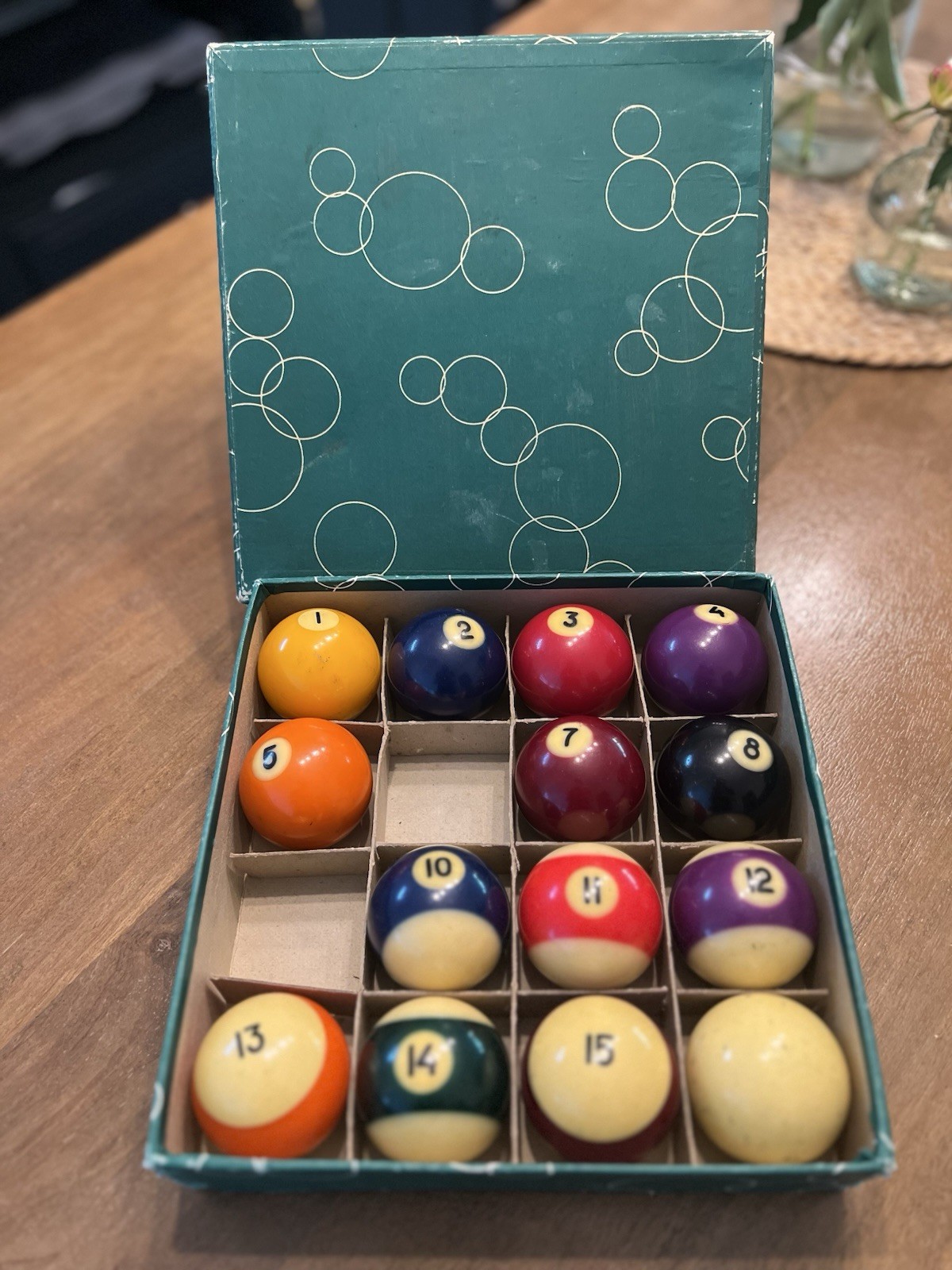 Vintage Aramith Mixed Pool Ball Set - Made in Belgium 2  1/4" - Incomplete/Craft