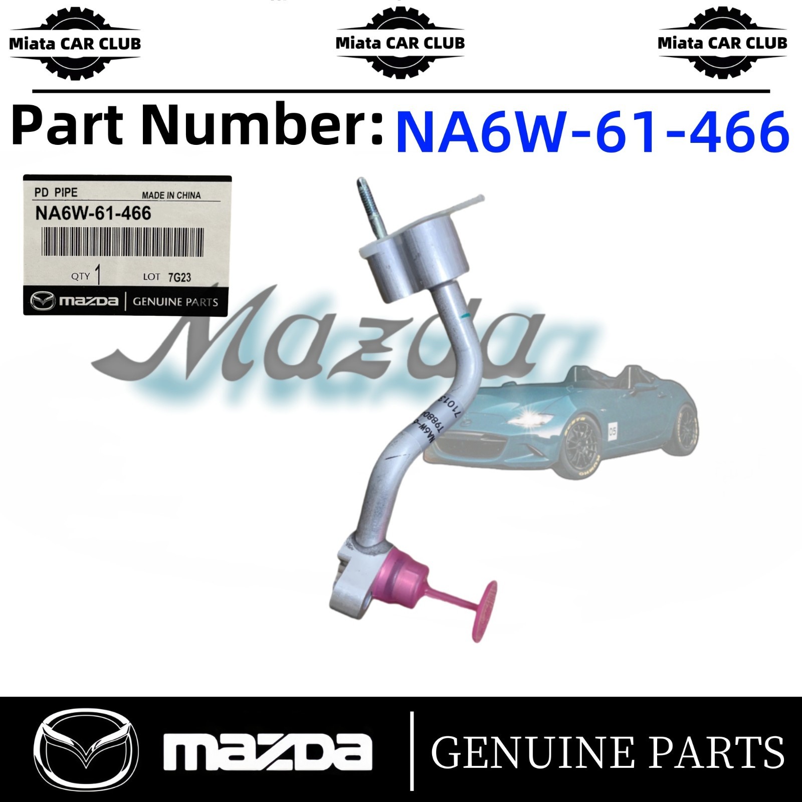 Genuine Mazda 2016-2026 MX-5 Miata Connector Pipe Exhaust Tube NA6W-61-466B