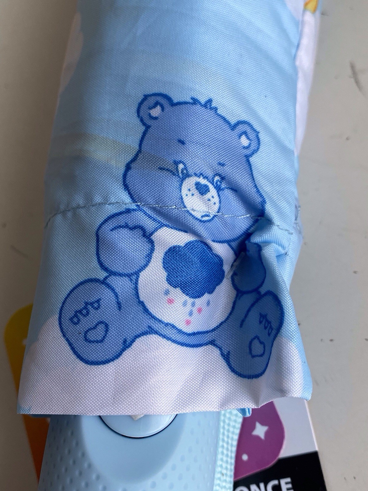 Care Bears Rainbow Umbrella Auto Open Close Blue Compact NEW