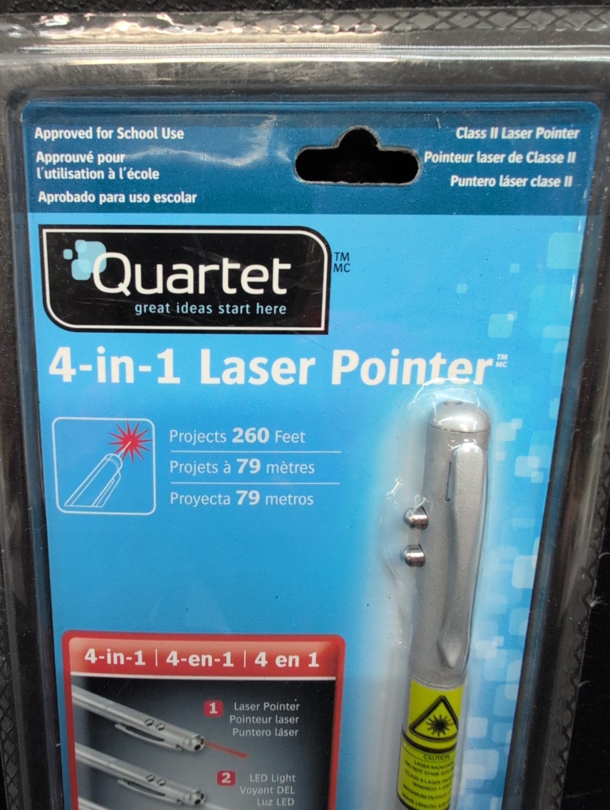 Quartet 4-in-1 Laser Pointer LED Light Ball Point Pen PDA Stylus