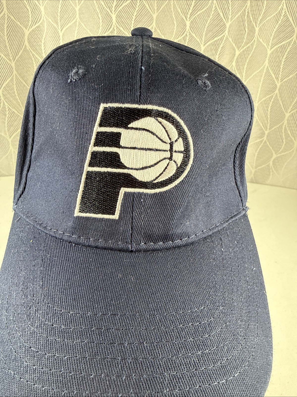 Pacer Logo Black White on Navy Hat Cap Hook Loop Unbranded