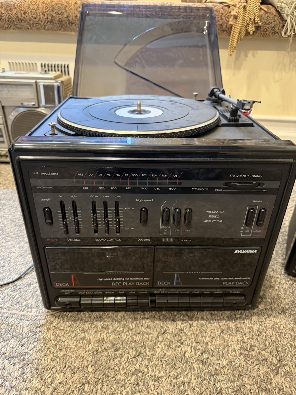 vintage Record Player With Speakers ￼