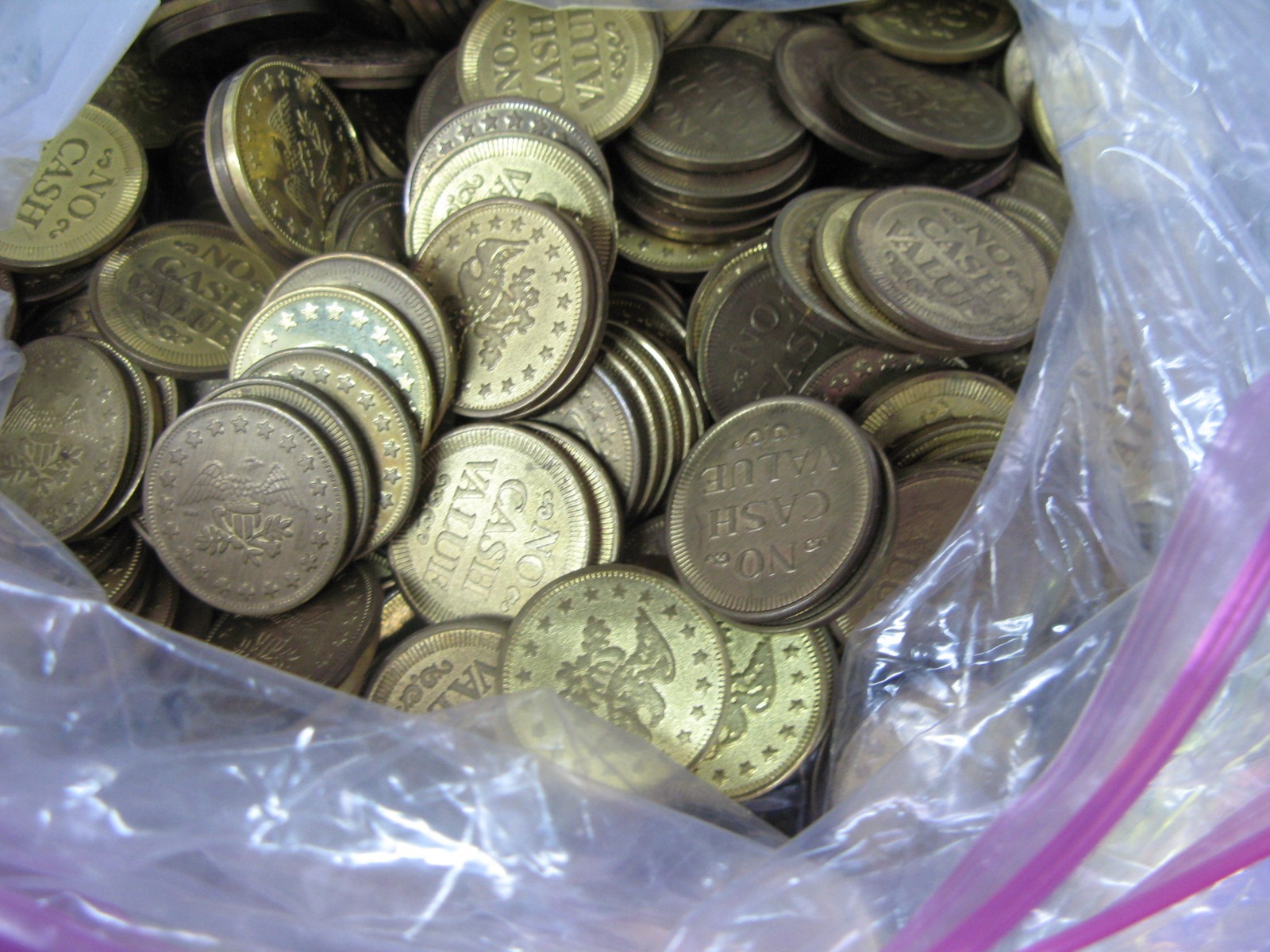 .900 Eagle & Stars Tokens 615 Brass Tokens Used Tokens Token Lot