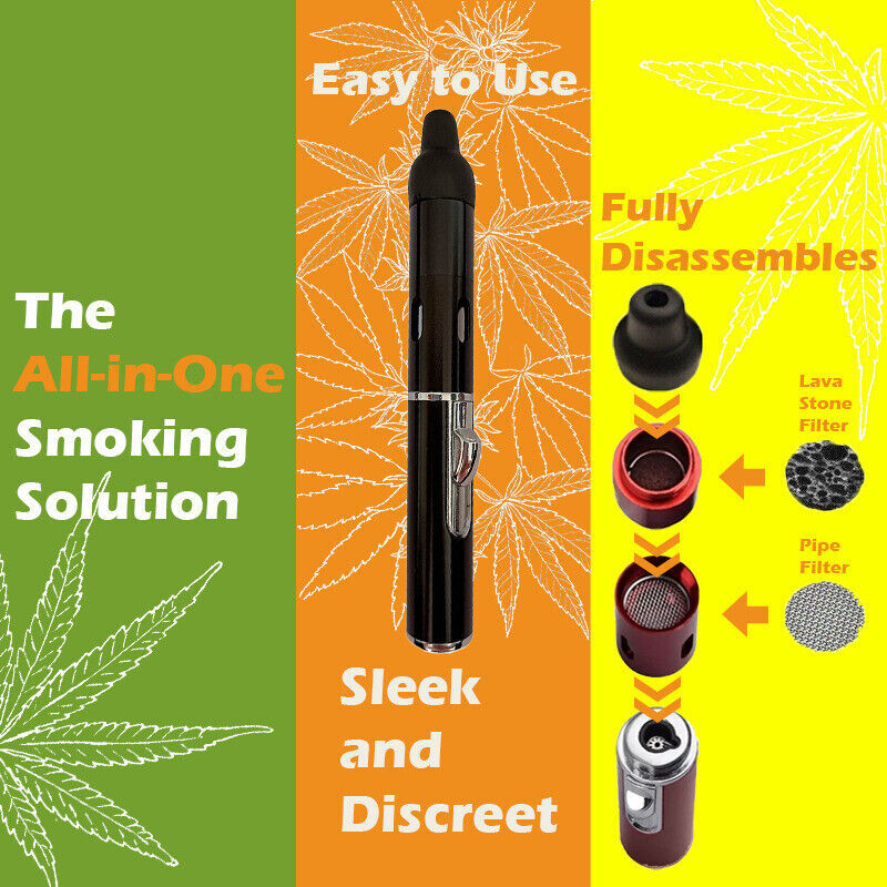 New All-in-1 Pipe Windproof Click Butane Refillable Torch Lighter Click-N-Hit