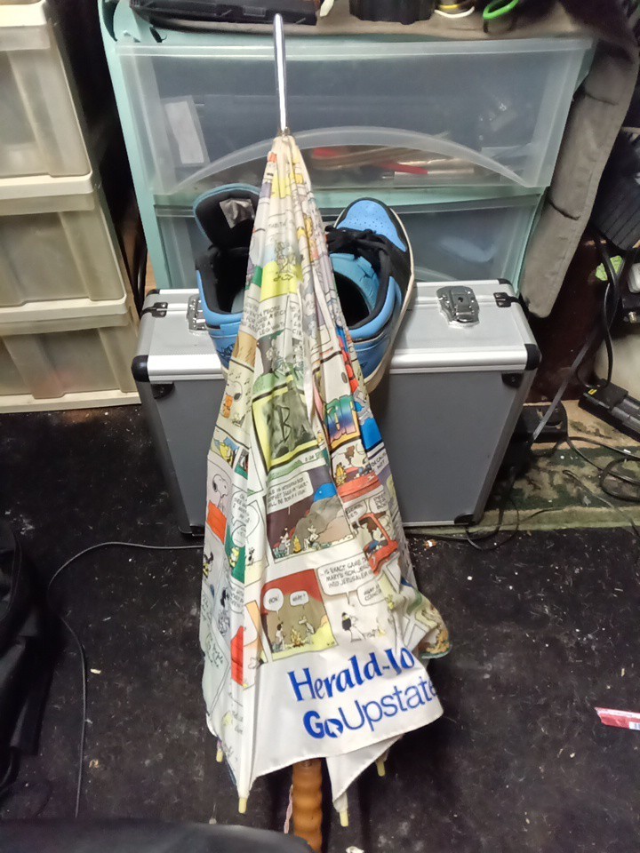 Herald-Journal Comic Strip Print Umbrella White