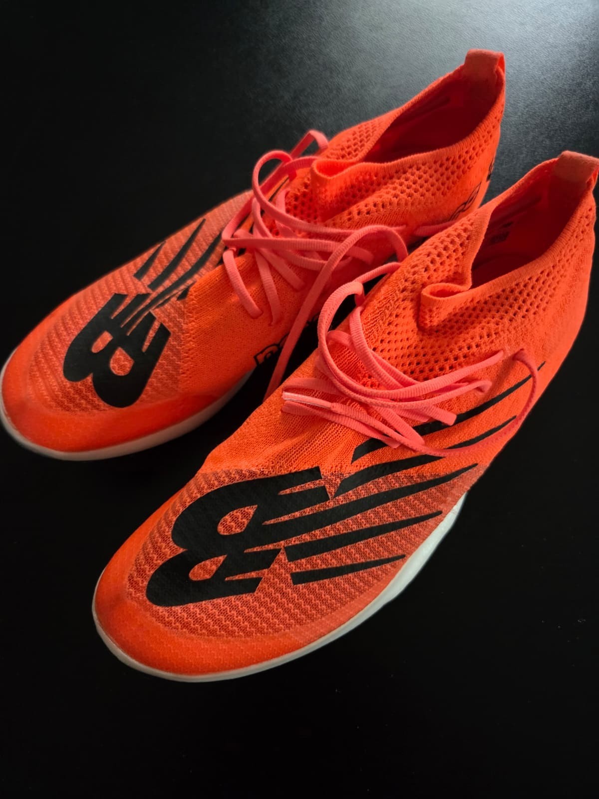 New Balance FuelCell MD-X Track Shoes Mens 9.5 Orange Black Racing Spikes Medium