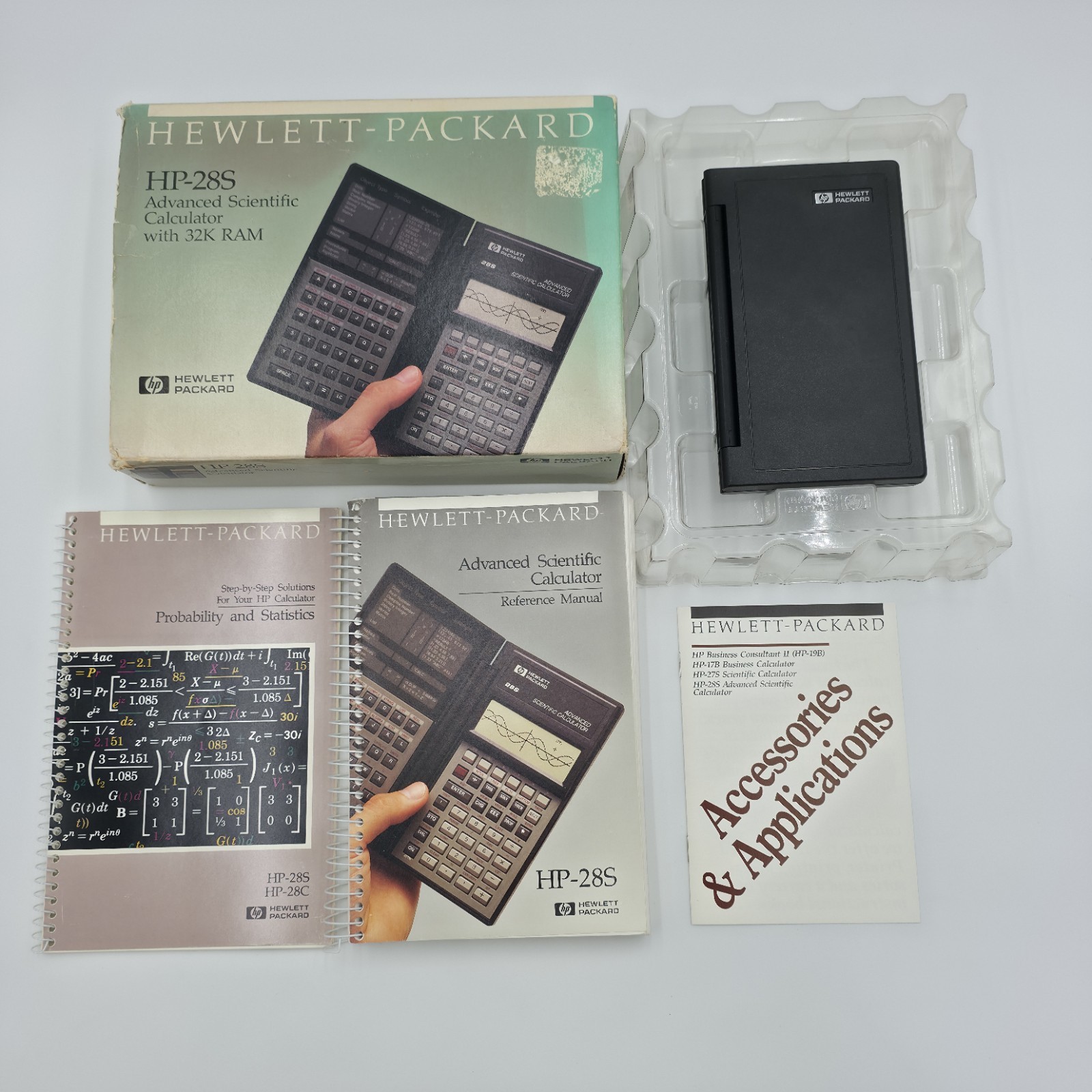 Hewlett Packard HP-28S Advanced Scientific Calculator W/ Box & Manuals - Broken