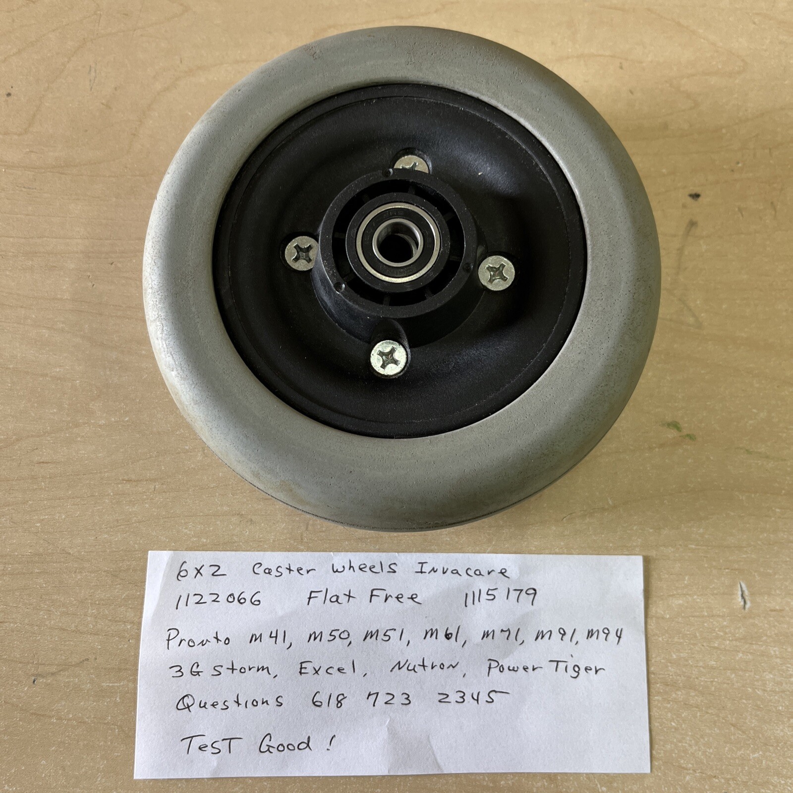1115179 caster wheel 6X2 Invacare Flat Free 1122966