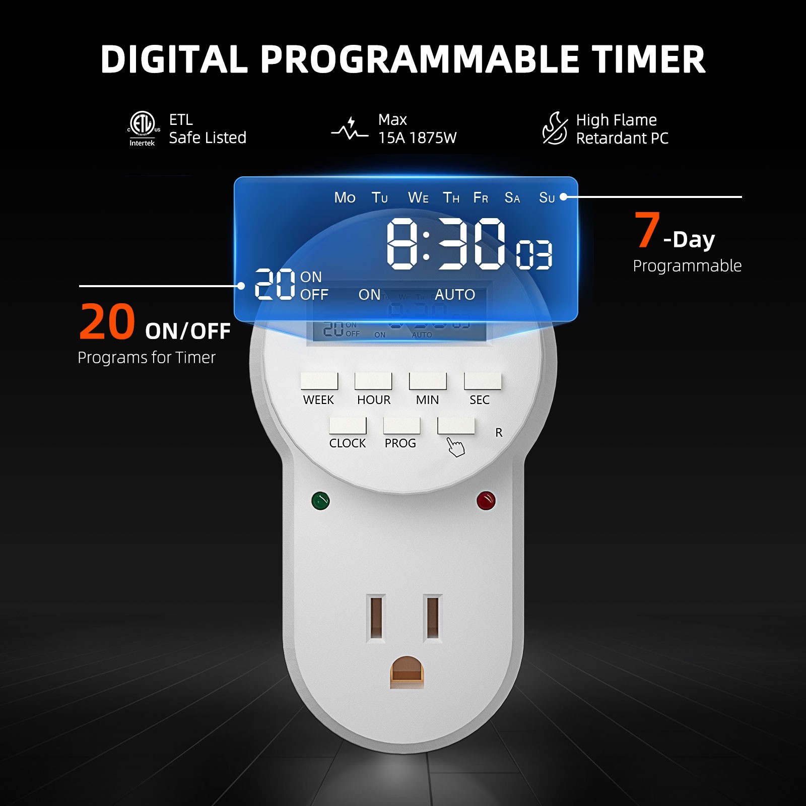 Spider Farmer Outlet Timer Plug Indoor
