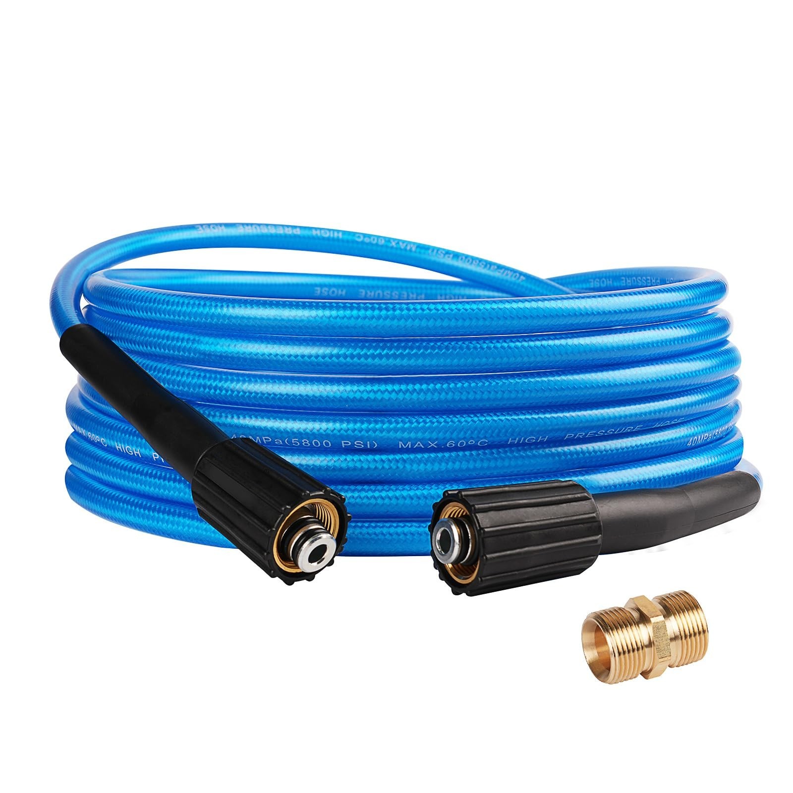 Pressure Washer Hose 25 FT X 1/4 Inch, Kink Resistant Power Washer Hose, Repl...