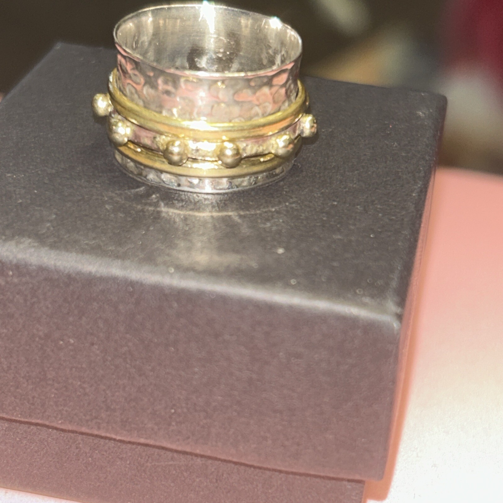 925 Sterling Silver Two toned Spinner Ring