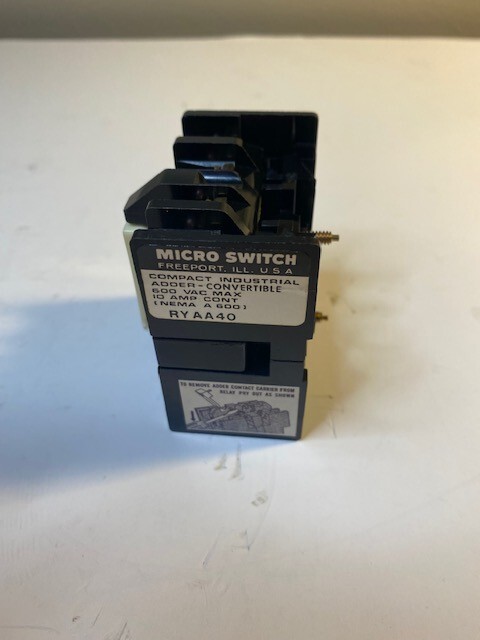 MICRO SWITCH HONEYWELL RYAA40 INDUSTRIAL CONTROL RELAY POLE ADDER *NEW*