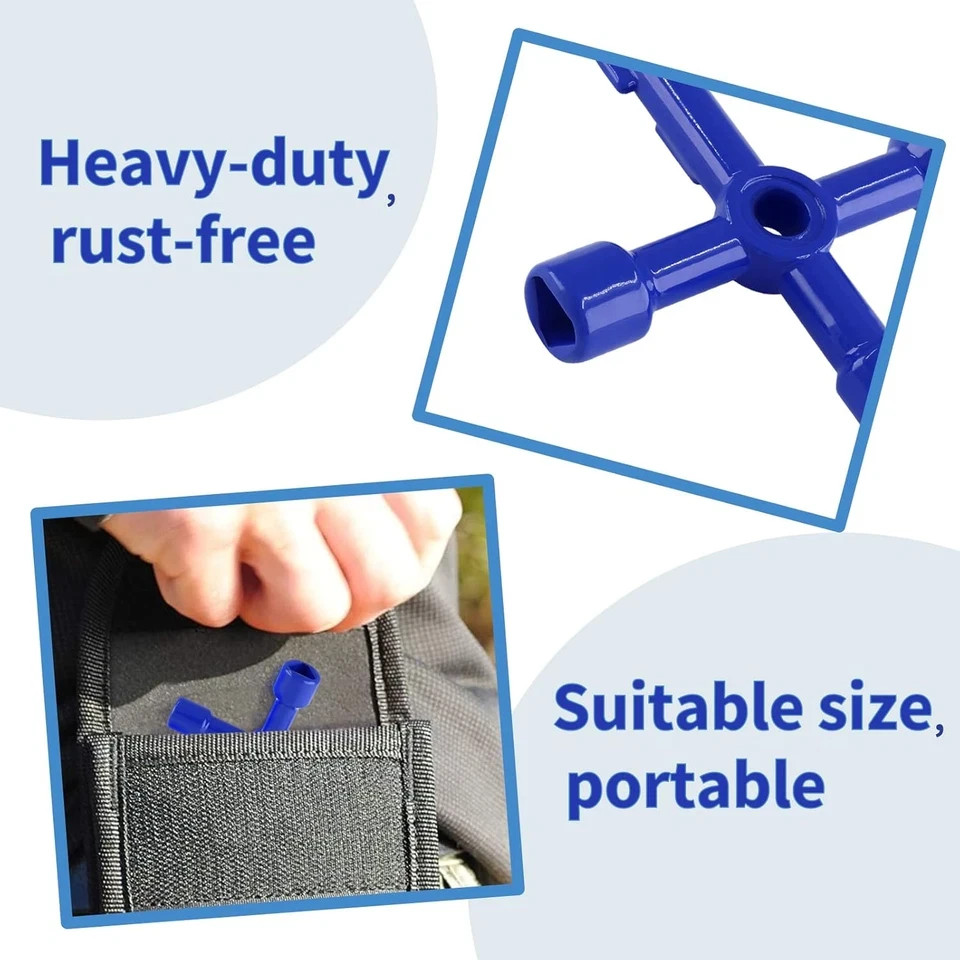 3pcs 4way Multifunctional Utilities Key Electric Cabinet Keys Triangle Square Wr
