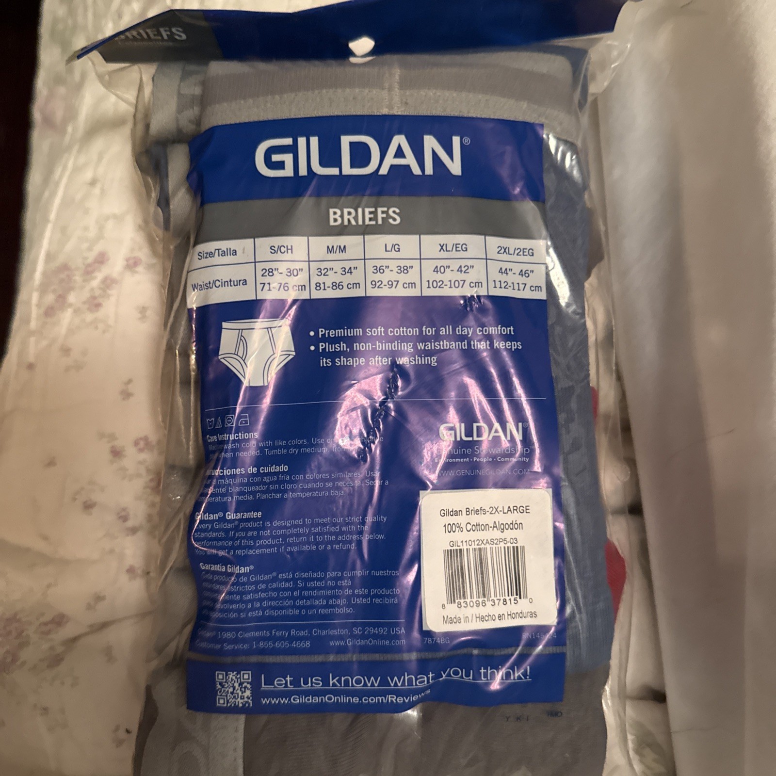 THREE PACKS Gildan Men's Briefs 5-Pack 2XL 44-46 Premium Cotton Comfort NEW