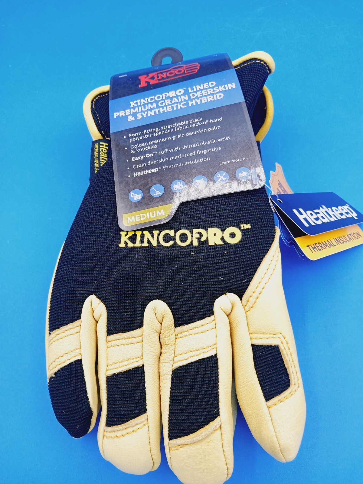 Kinco. Kincopro 101HK-M Lined Premium Grain Deerskin & Synthetic Hybrid. Medium.