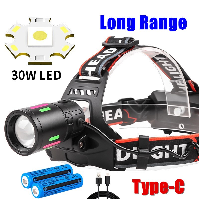 High Power LED Headlamp USB Rechargeable Headlight Camping Head Torch Worklight