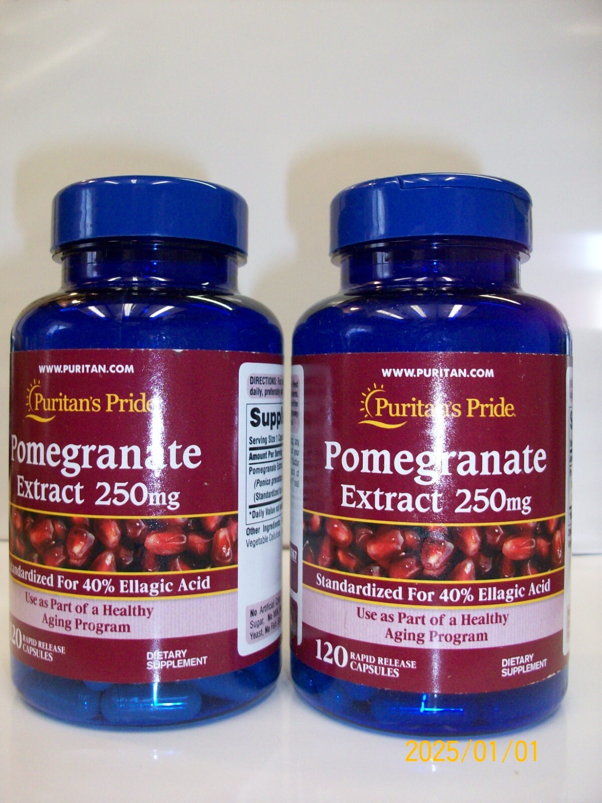 Pomegranate Extract 250mg 120 Capsules (2 Btl. ) Promotes Healthy Aging