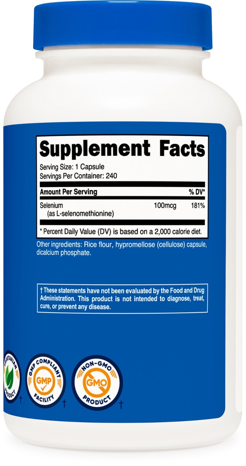 Nutricost Selenium 100mcg, 240 Vegetarian Capsules
