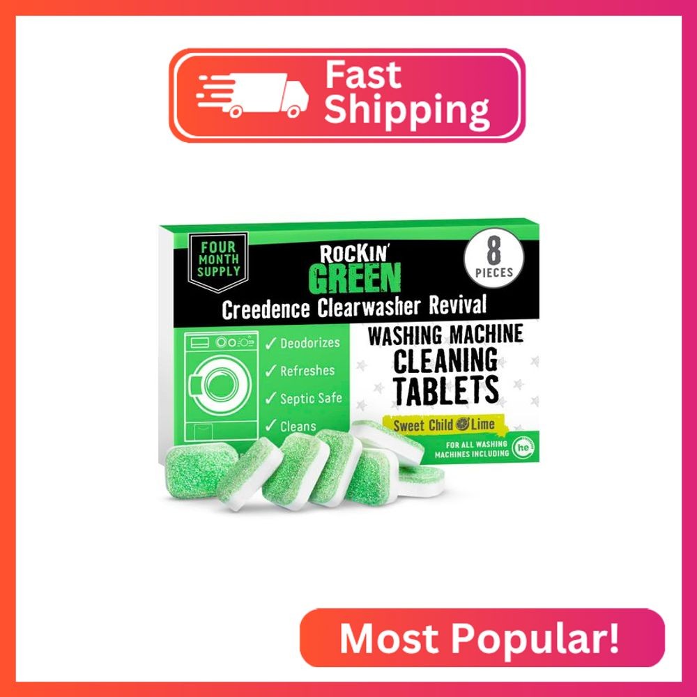 Rockin' Green Deep Cleaning and Deodorizing Tablets for Dishwashers, Washing Mac