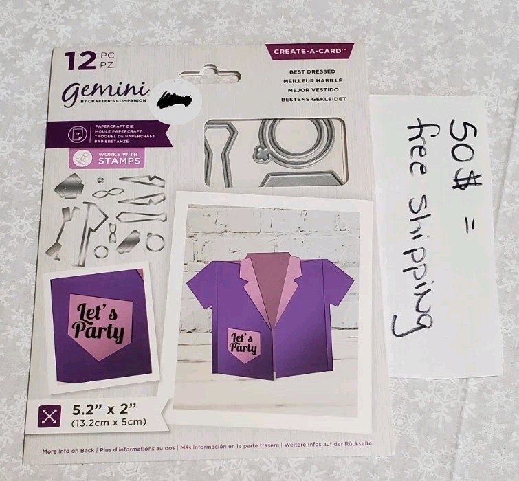 Best Dressed Shirt Tie Cutting Craft Die Set Gemini by Crafter's Companion