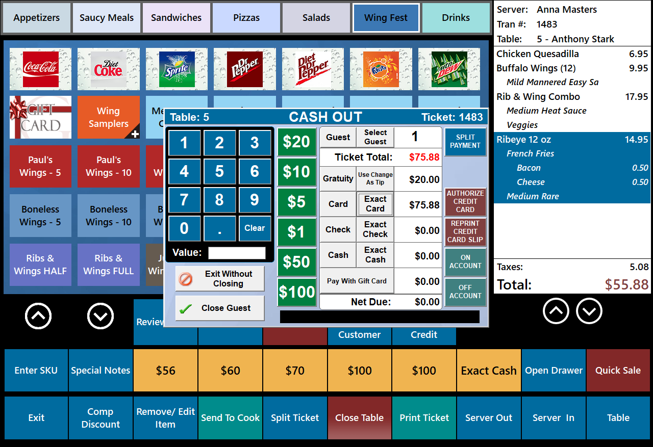 BPA All-In-One Restaurant POS System - 3 Stations