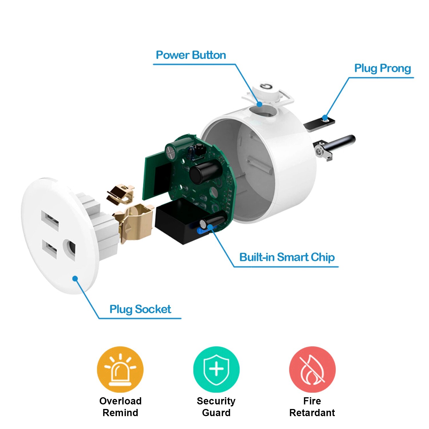 Smart Socket Wifi Plug Outlet Timer Switch Socket Work With Alexa Google Home