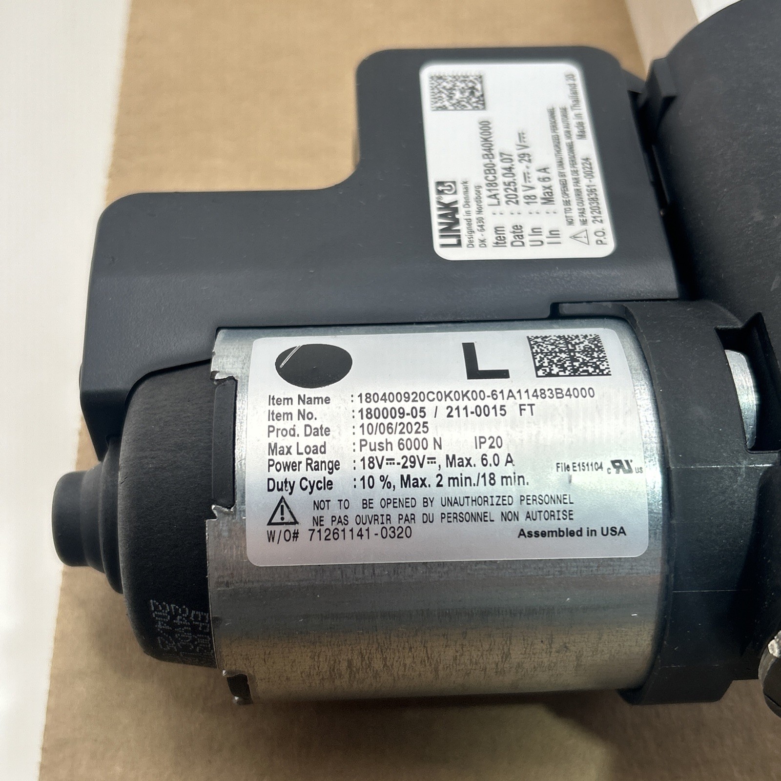 OEM Linak Linear Actuator LA18CB0-B40K000 18V-29V 6A 4B9949 128155