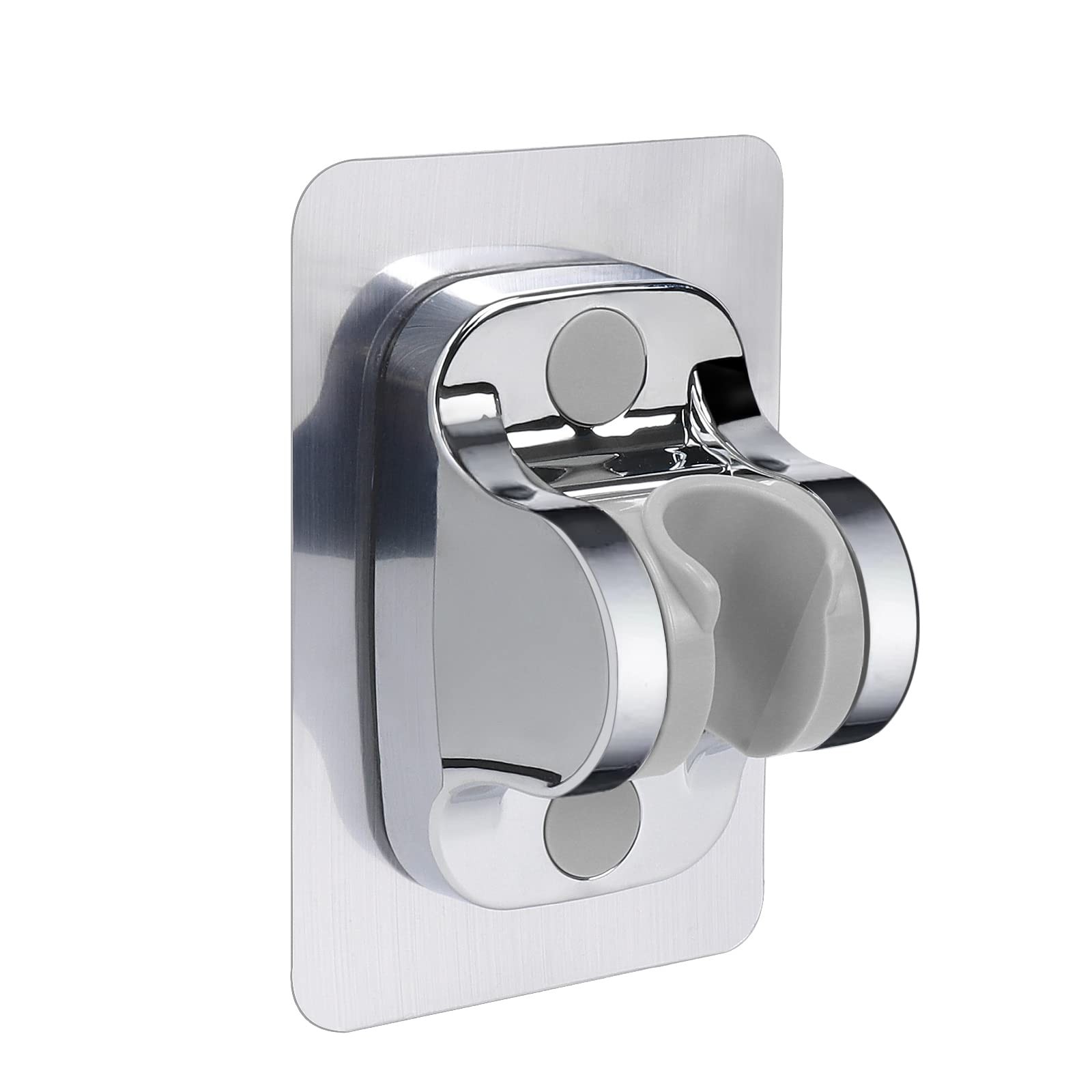 NearMoon Self Adhesive Shower Head Holder-Adjustable Handheld Chrome Finish