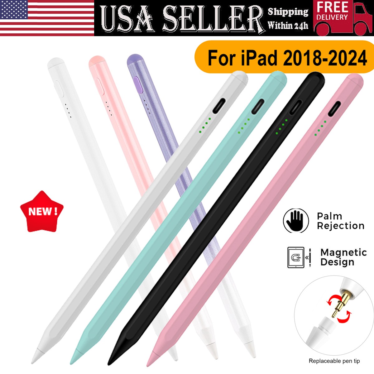 Touch Screen Stylus Pen For Apple iPad 6th 7th 9th 8th 10th Gen Pro 11" 2nd Gen