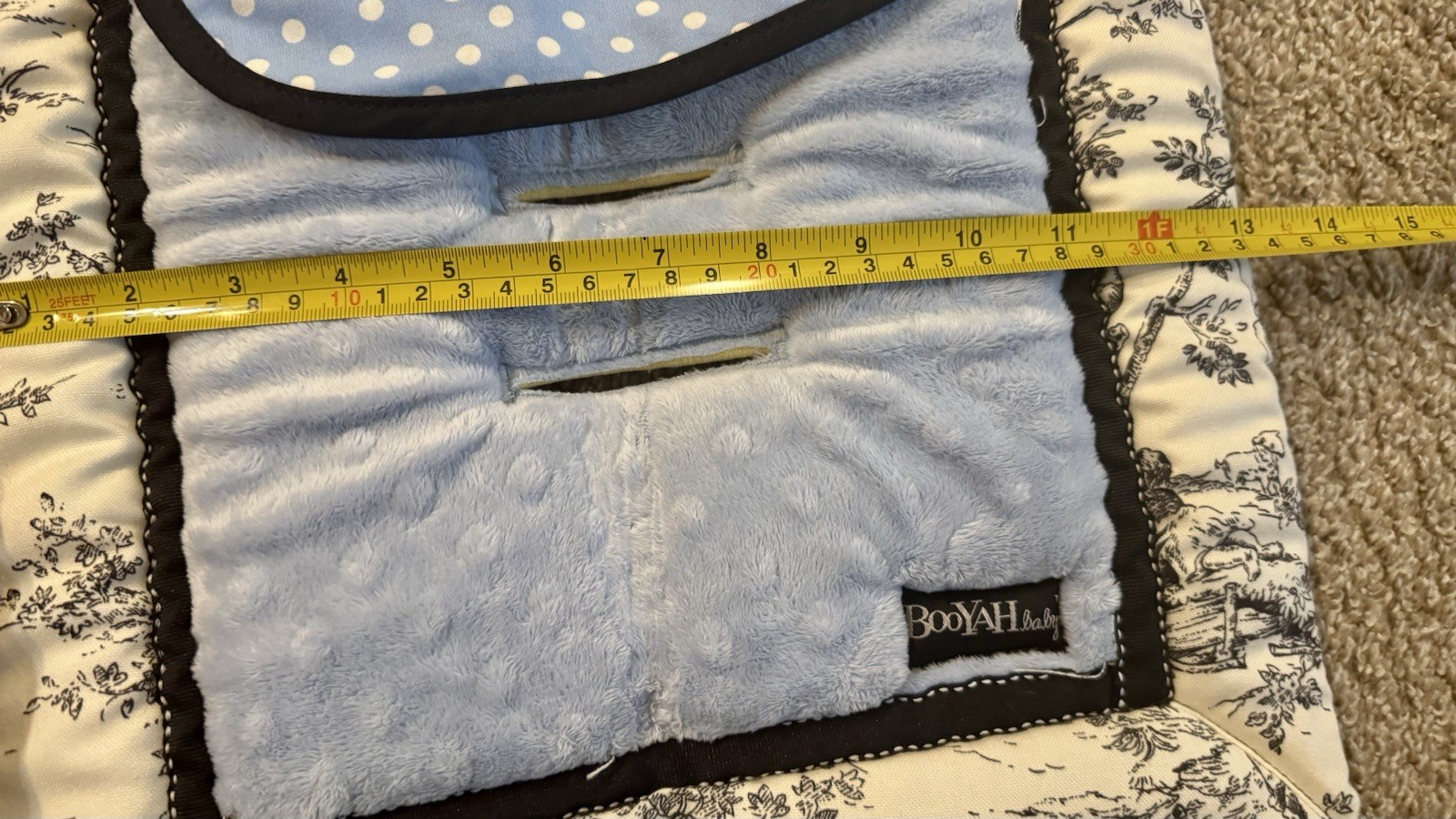 Boutique, Stroller Liner, Baby Blue Reversible, Thick Padding Adjustable