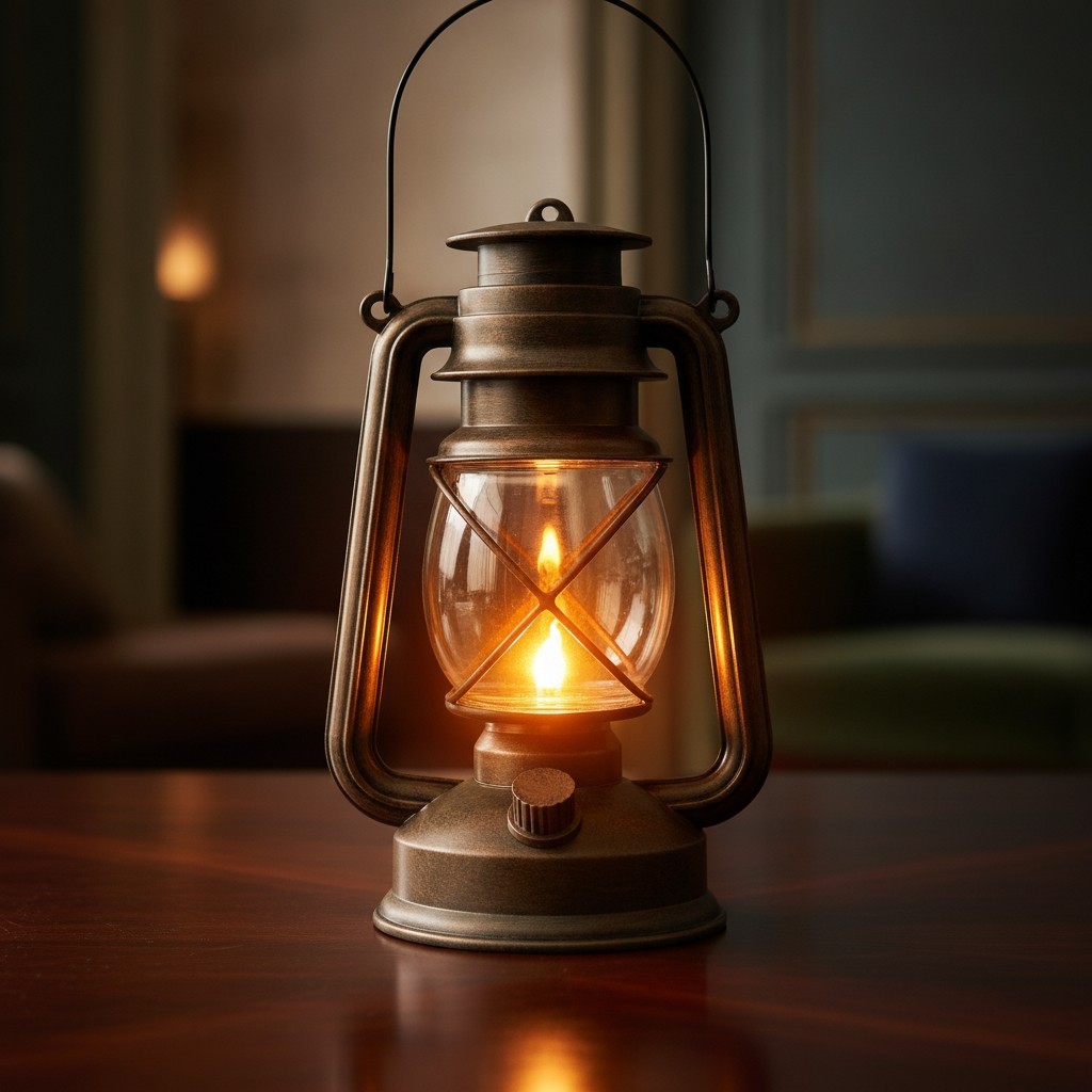 Vintage Lantern LED Outdoor Battery Powered Lanterns with Dancing Flame Wick Wat