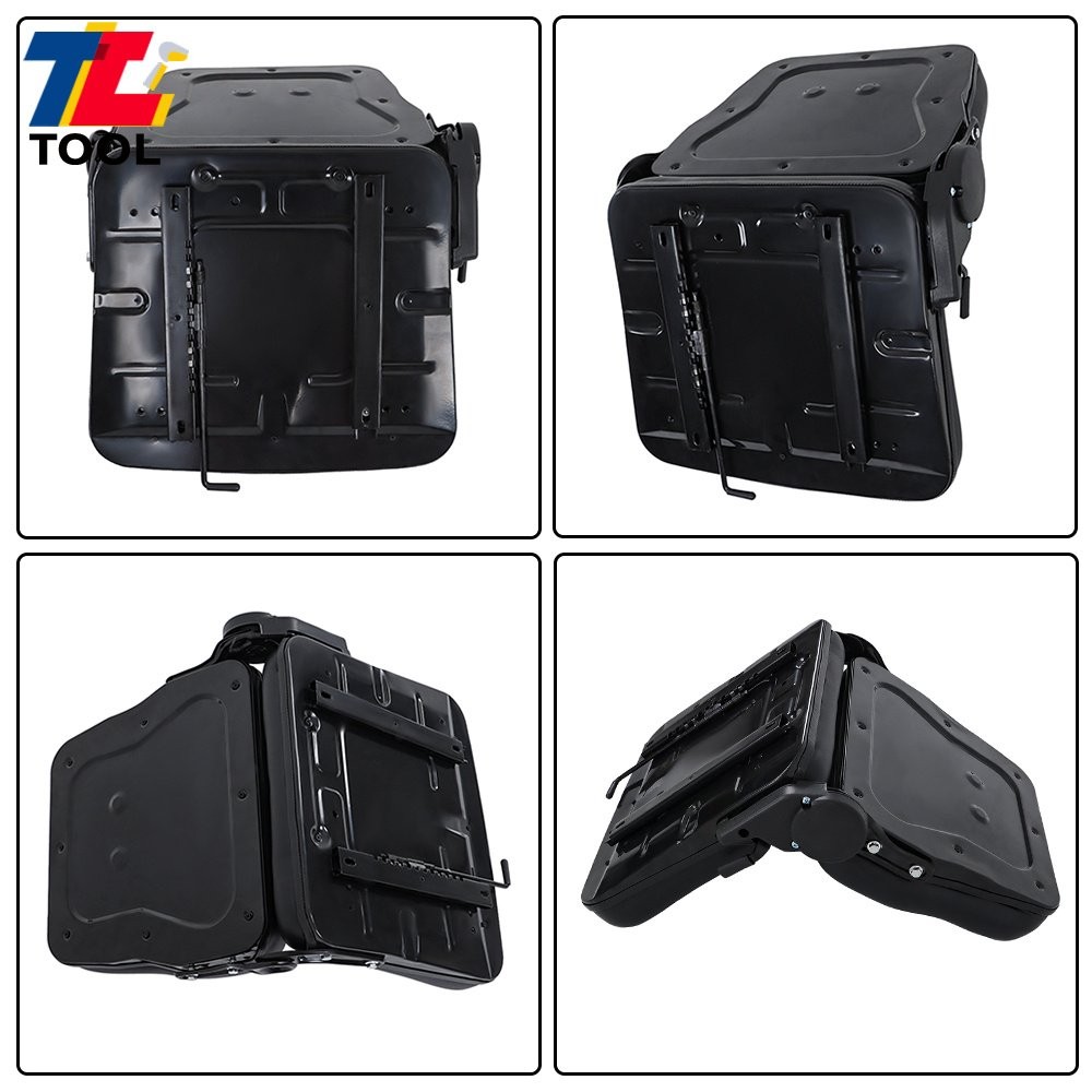 Universal Fold Down Forklift Seat with Adjustable Angle Backrest 0-90° Black