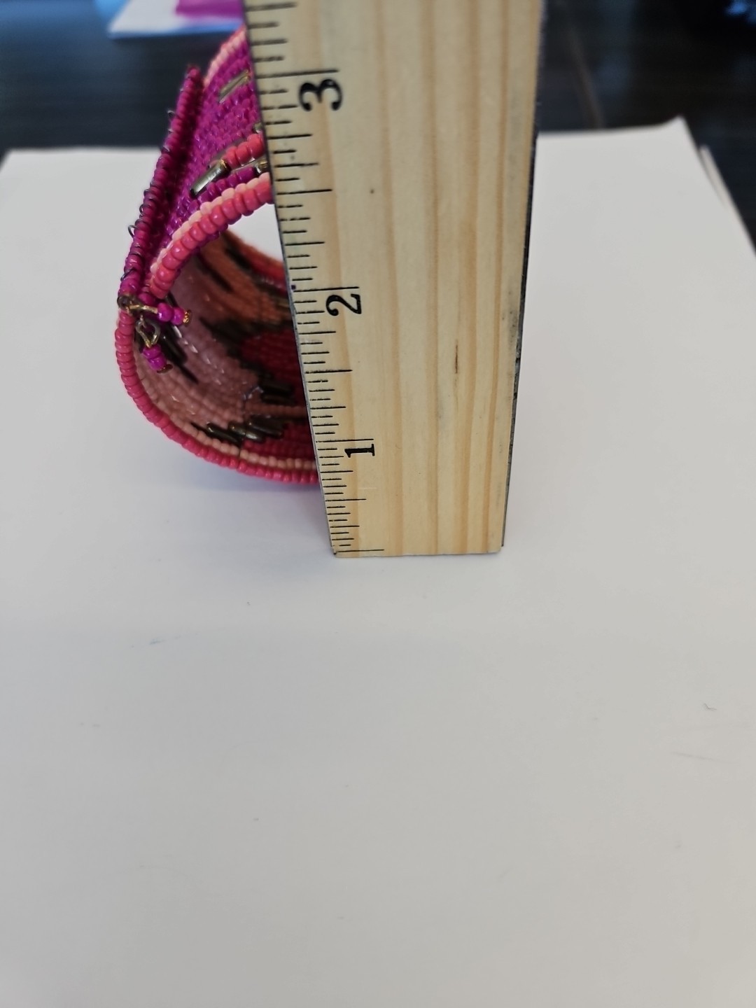 Woven Wire Bead Cuff Bracelet Pinks And Purples