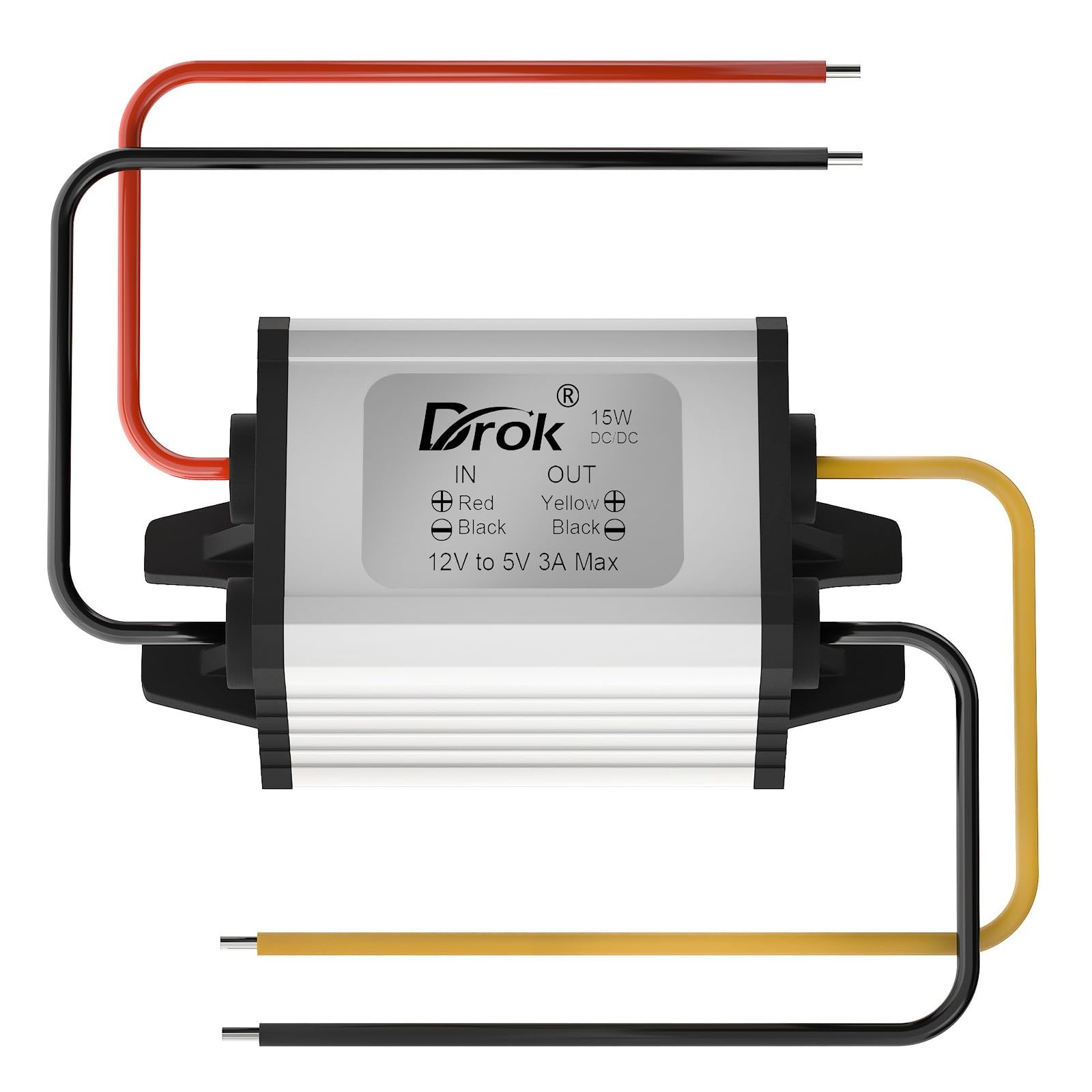 DROK 12V to 5V Converter - Waterproof DC to DC Buck Converter 8-35V to 5V 3A ...