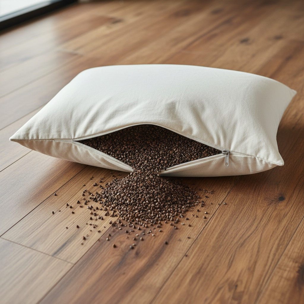 Pack of 2 Buckwheat Pillows Bed pillow Organic cotton pillow zipped cases Vegan