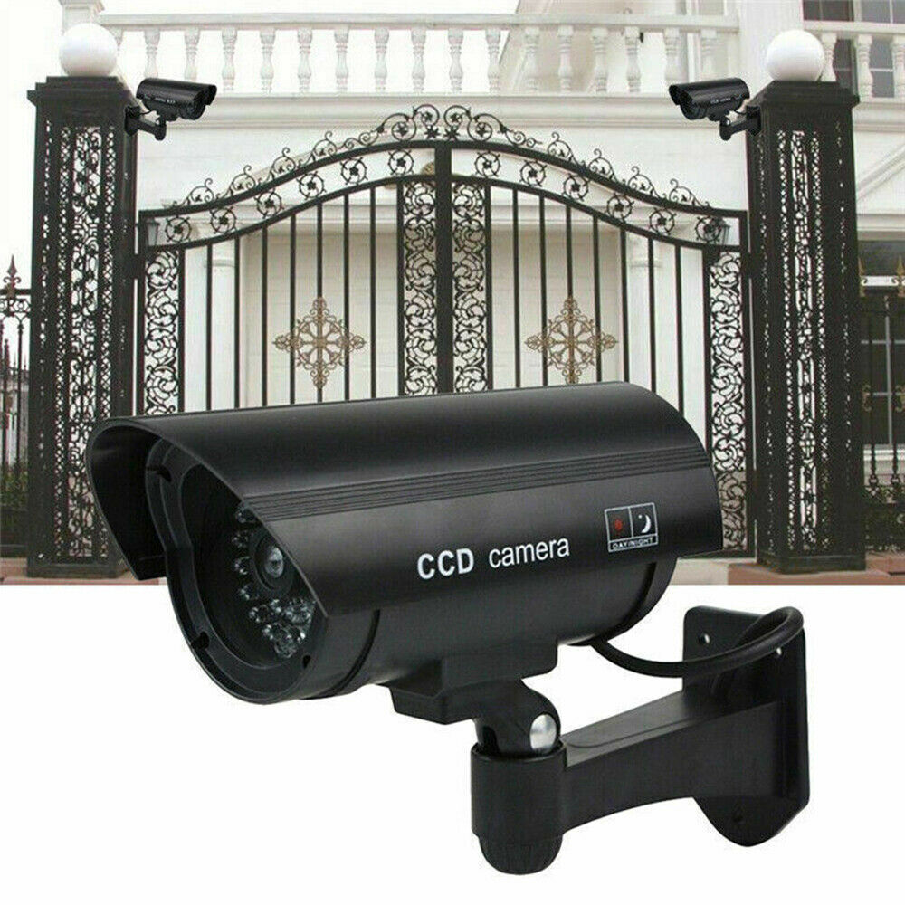 Wireless Fake CCTV Camera Outdoor Dummy Security Waterproof IR LED
