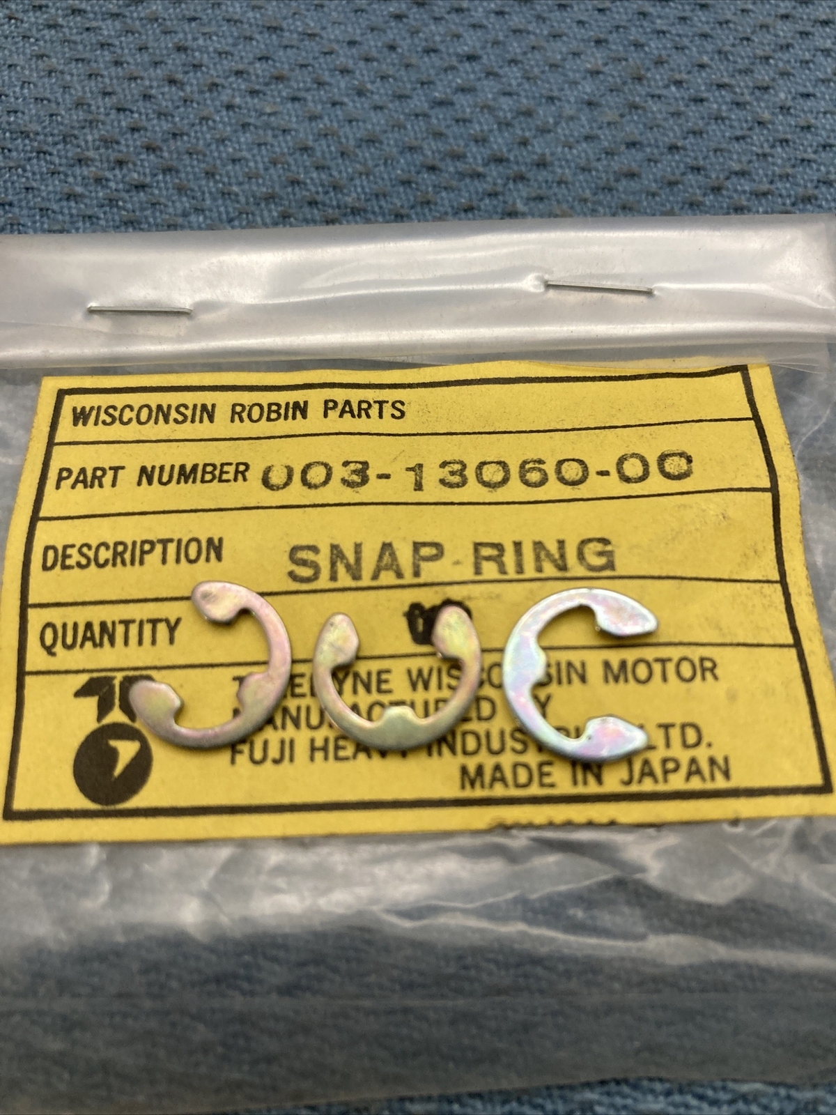 QTY 3 NEW WISCONSIN TELEDYNE SUBARU ROBIN 003-13060-00 GOVERNOR SHAFT CLIP