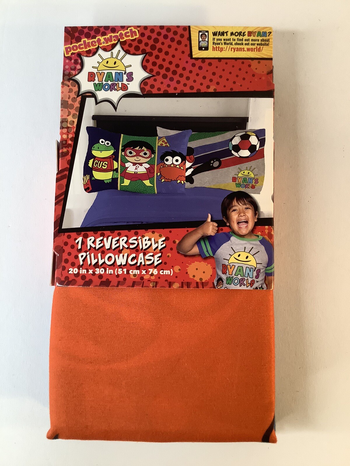Ryans World Kids 1     Reversible Pillowcase 20”  X  30”