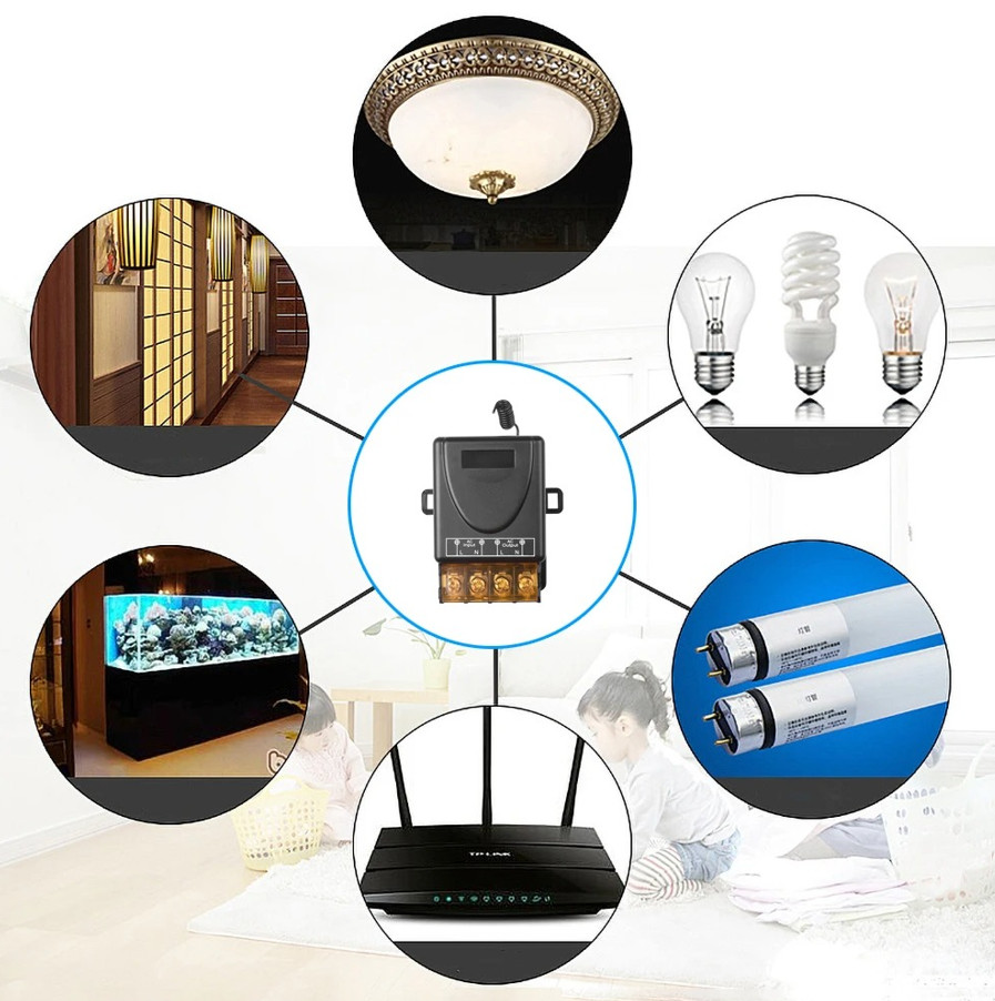 1set 433MHz Wireless Remote Control Switch 110V/220V 10A Relay with 2 Remotes