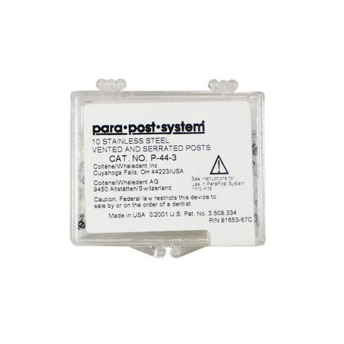 Coltene Whaledent P44-3 ParaPost Stainless Steel Serrated .036" 10/Pk