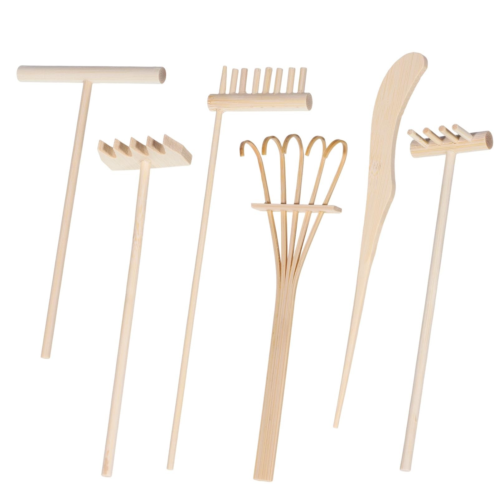 6 Pcs Mini Rake for Gardening, Mini Zen Garden Rake Tool, Desktop Sand Rock P...