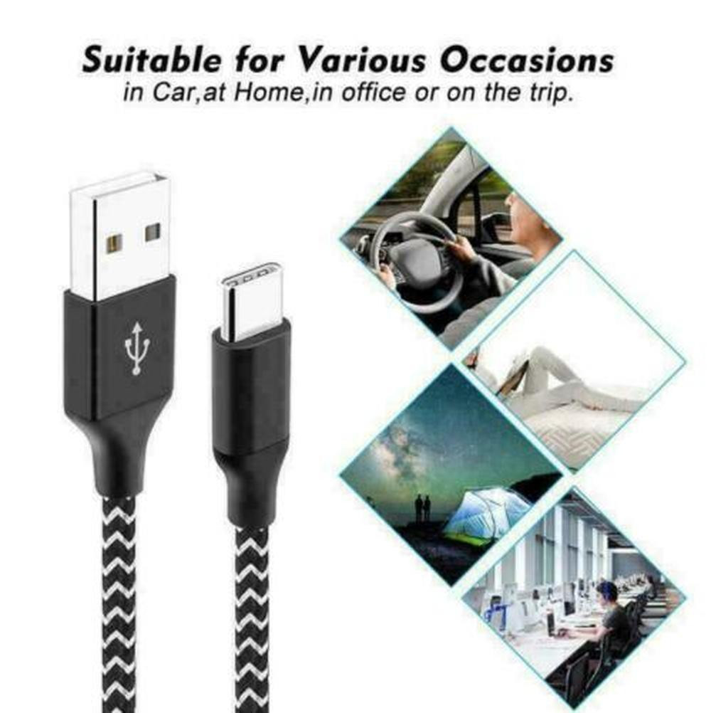 Braided USB Type-C USB-C to USB-A Fast Charge Cable Cord Charger Charging Sync
