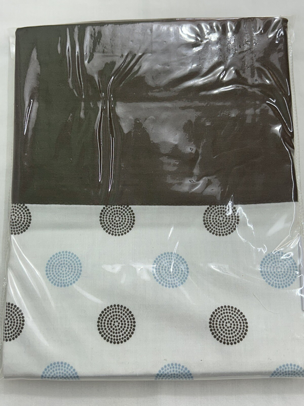 Tiddliwinks Luxe Pillowcase Geometric Circles blue brown boys bedding new #41500
