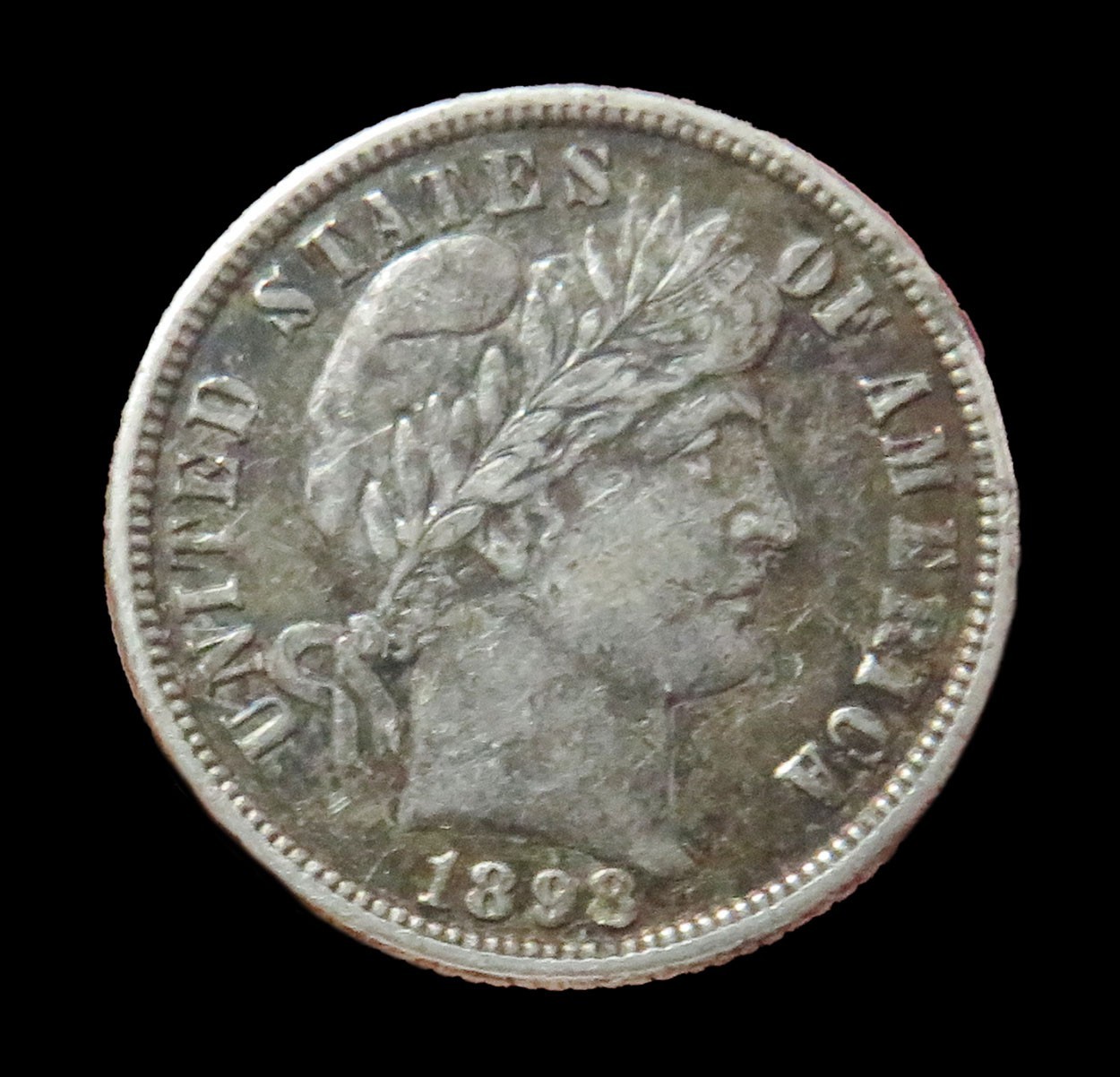 1898 O USA SILVER BARBER DIME 10C EXTRA FINE COIN