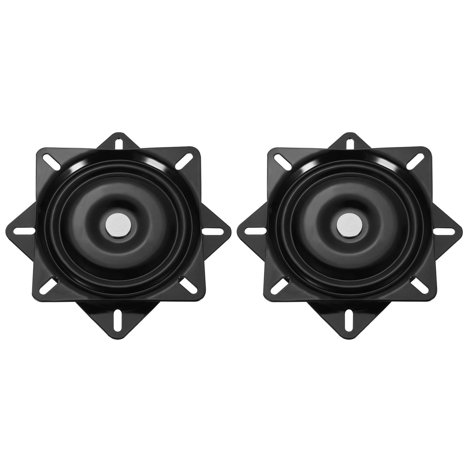 2Pcs 6.3" Bar Stool Swivel Plate, Rotation Lazy Susan Turntable, Black 160x1.5mm