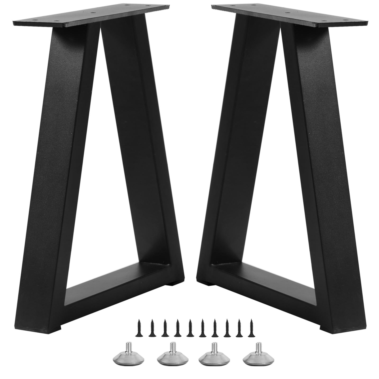 2 PCS 16x10.8 Inch Black Trapezoid Metal Table Legs for Bench Coffee Table