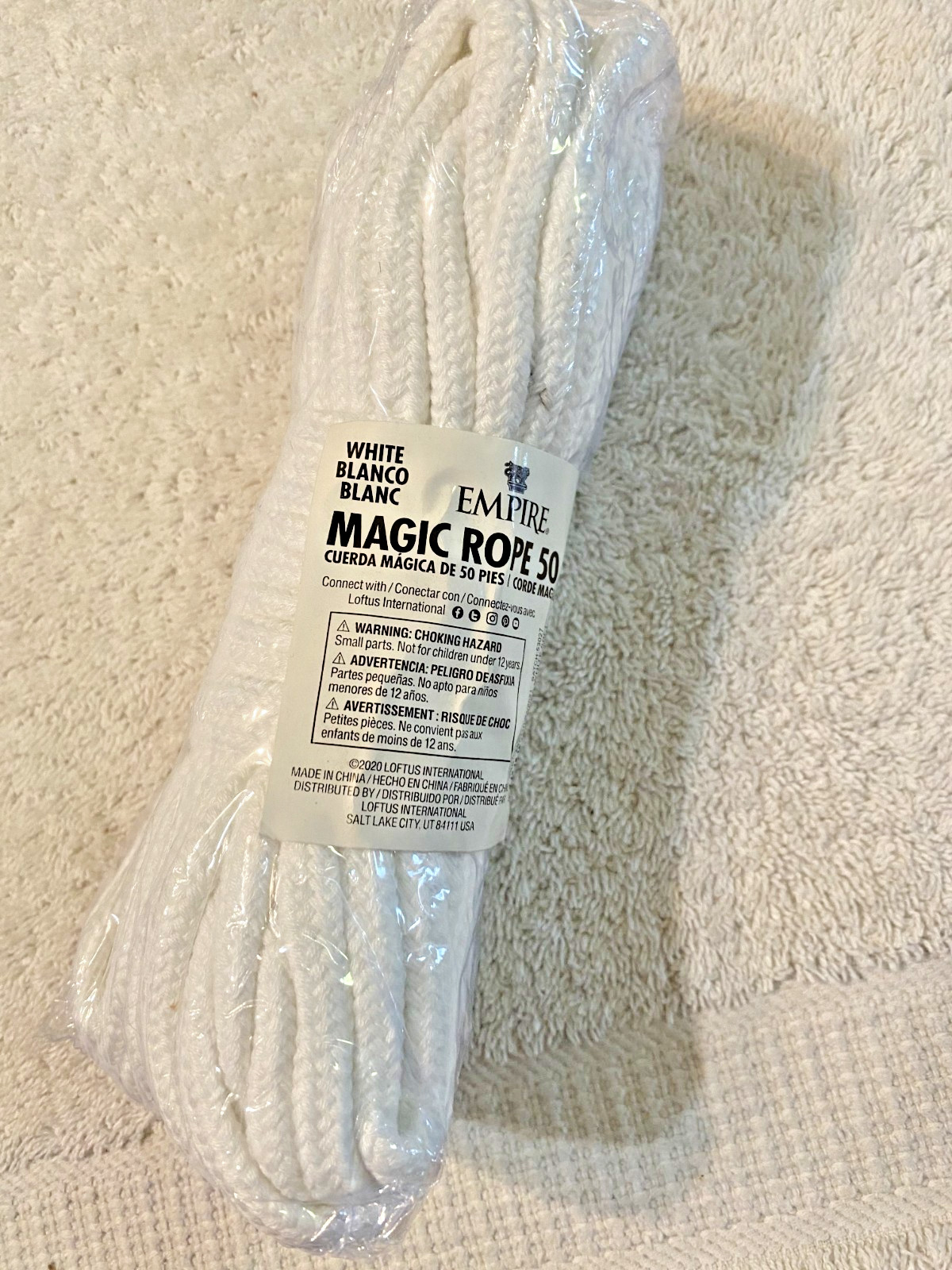 magicians soft rope white 50' new