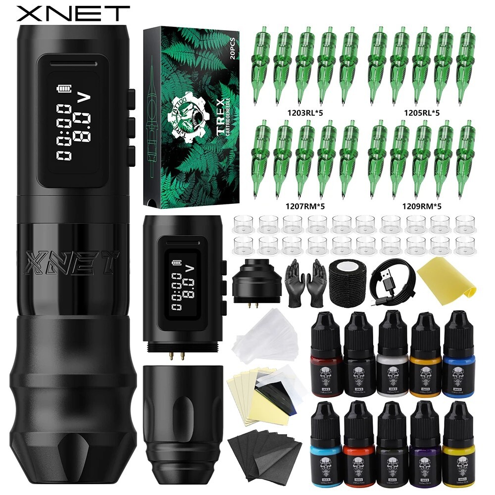 XNET Claws Professional Wireless Tattoo Machine Kit 4.0/5.0mm Stroke Rotary Pen