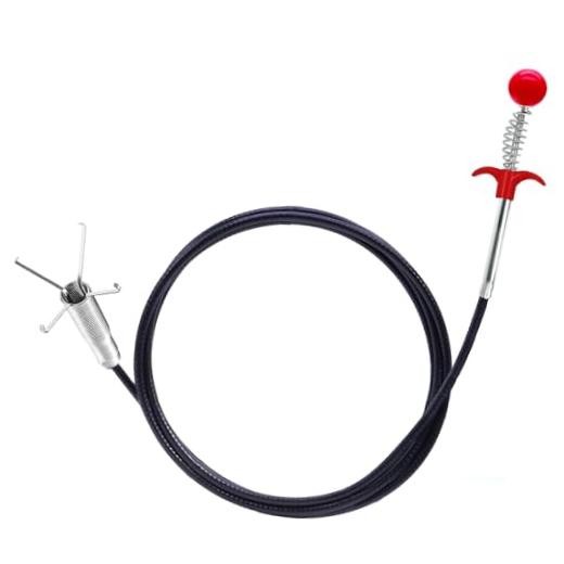76 inch Drain Snake,Drain Clog Remover - Flexible Grabber Claw Pick Red 76 IN