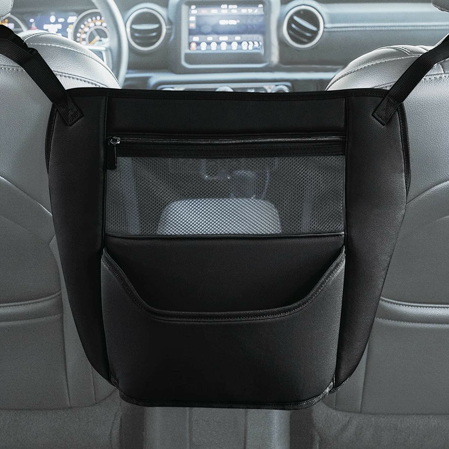 AMEIQ Car Organizer, Leather Bag Between Front Seats
